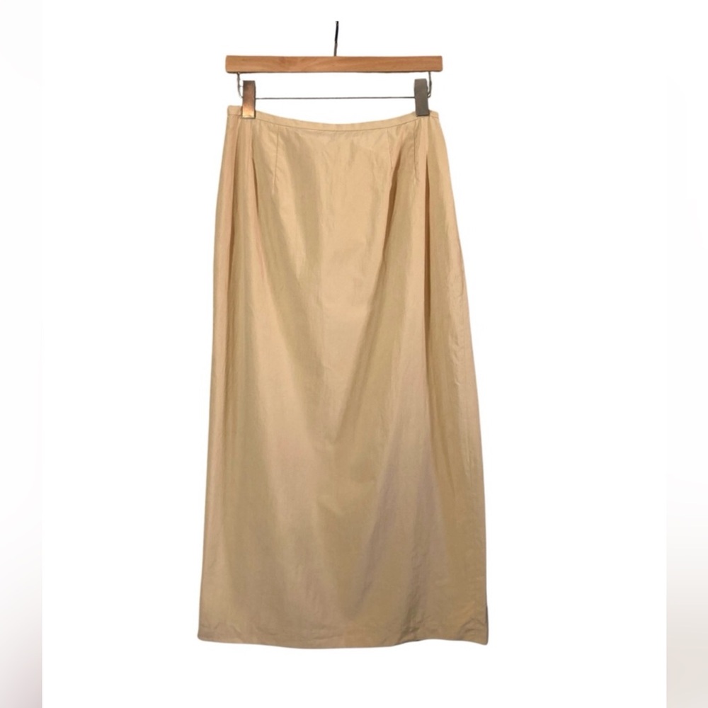Vintage 100% Silk Butter Soft Yellow Maxi Column Skirt Cynthia Howie